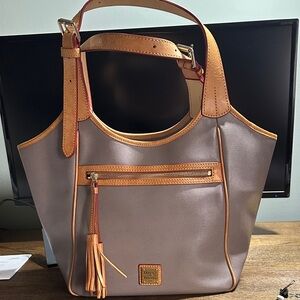 Dooney & Bourke Taupe and Tan Shoulder Bag